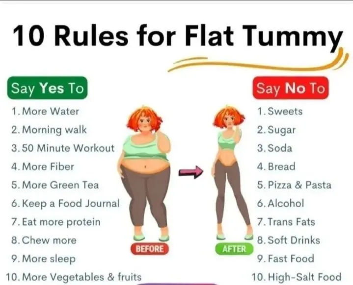 10 rules for flat tummy