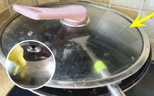 The pot lid is coveed with grease. Do this for just a few minutes