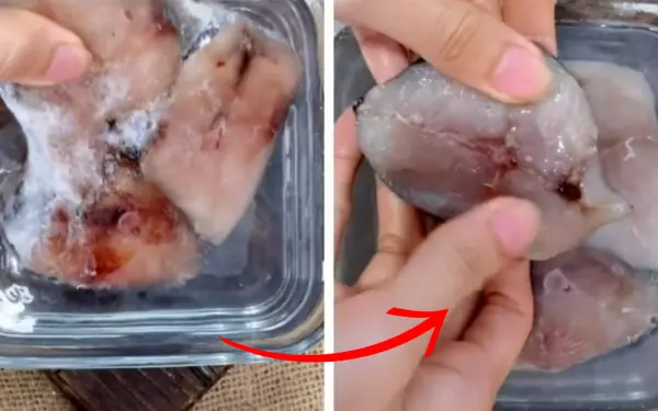 To defrost fish, do not soak it in water