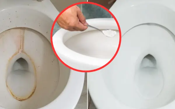 The toilet is covered with yellow residue
