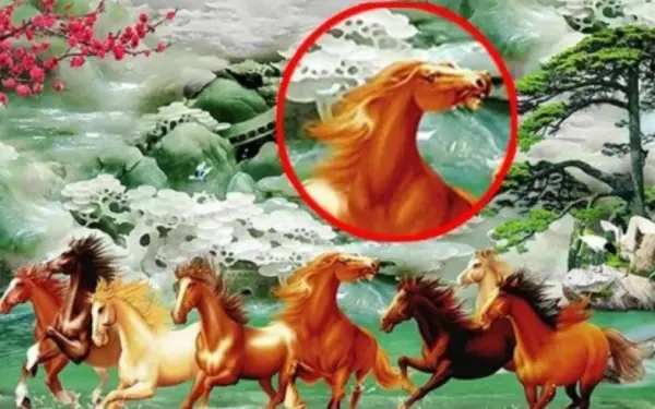 Why is one of the horses in this painting turning its head backwards?