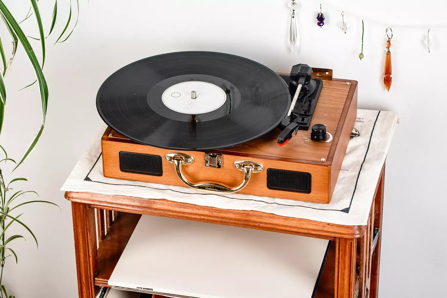 record on a turntable