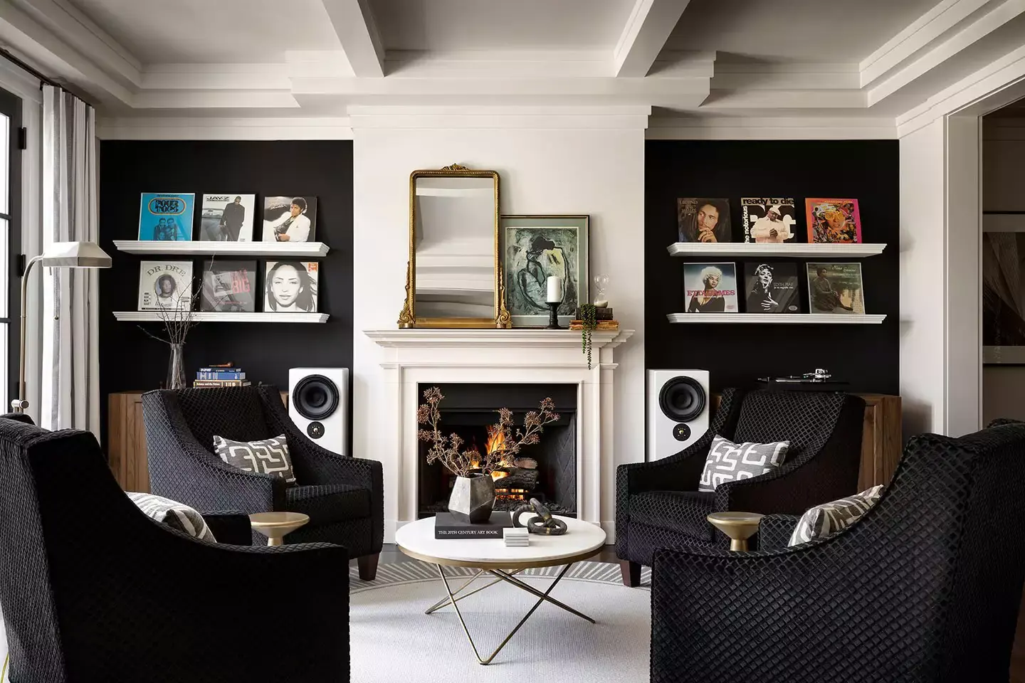 collected living room with records