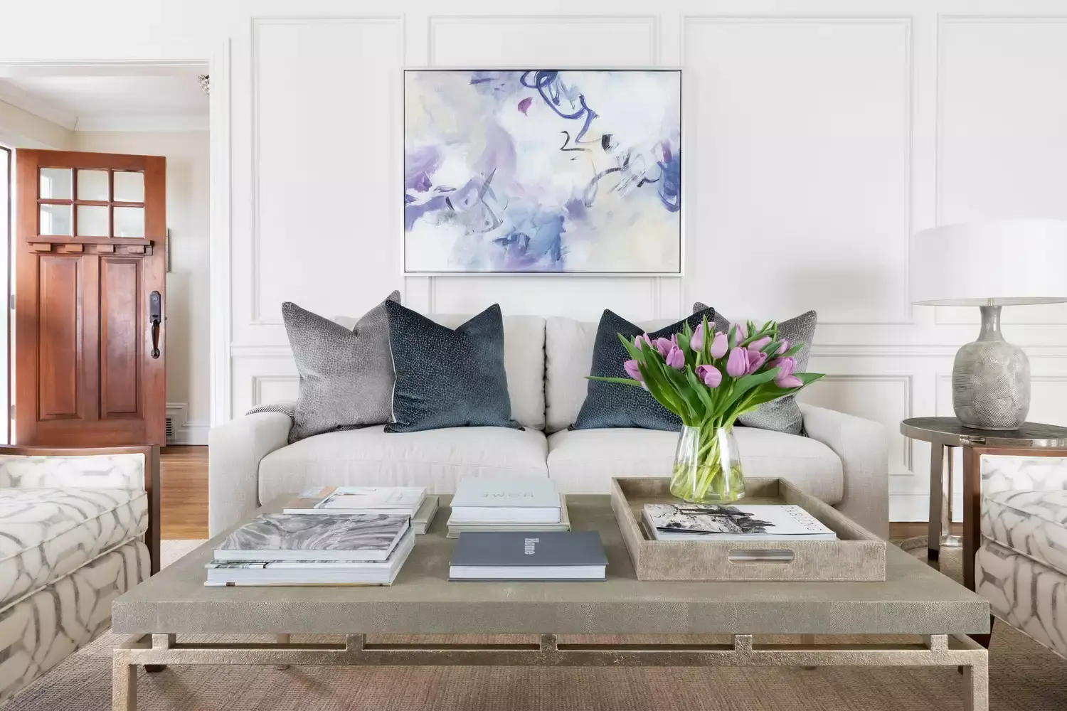 original abstract art in living room