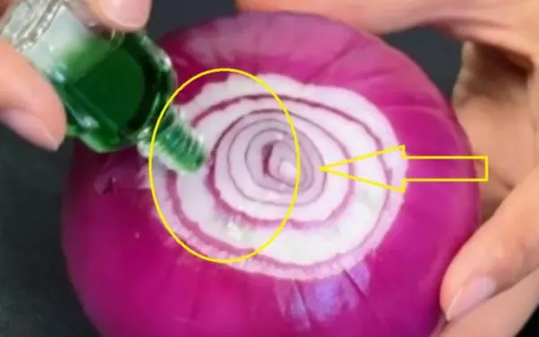 Drop essential oil on onions
