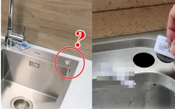 The dishwasher has a small cup in the corner