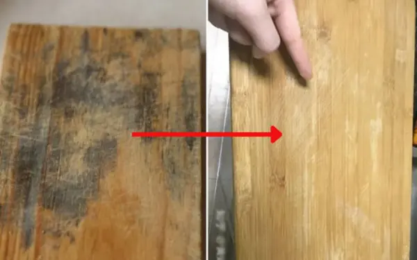 Moldy wooden cutting board
