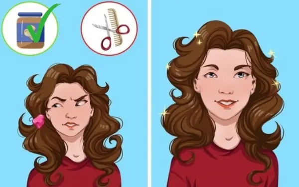 hair with peanut butter