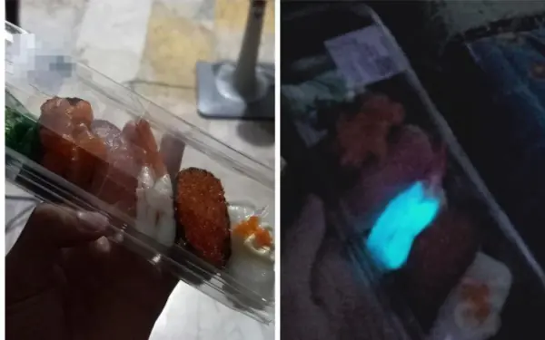 shocked to see the shrimp glowing in the dark
