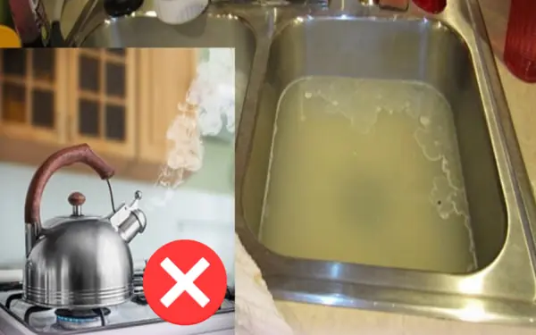 If the sink is clogged, don't pour hot water: do this immediately