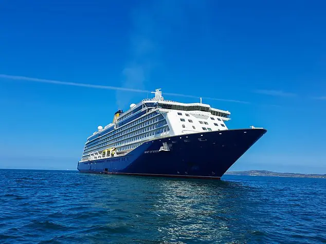 A passenger on board  died and more than 100 others were injured after the Spirit of Discovery (pictured) was hit by a 30ft wave last year, a report has revealed