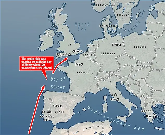 The Spirit of Discovery liner was travelling back to Britain along the Bay of Biscay on November 4, 2023 when it was battered by storm-force winds