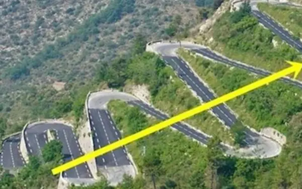 Why is the road up the mountain winding and zigzag and not straight?