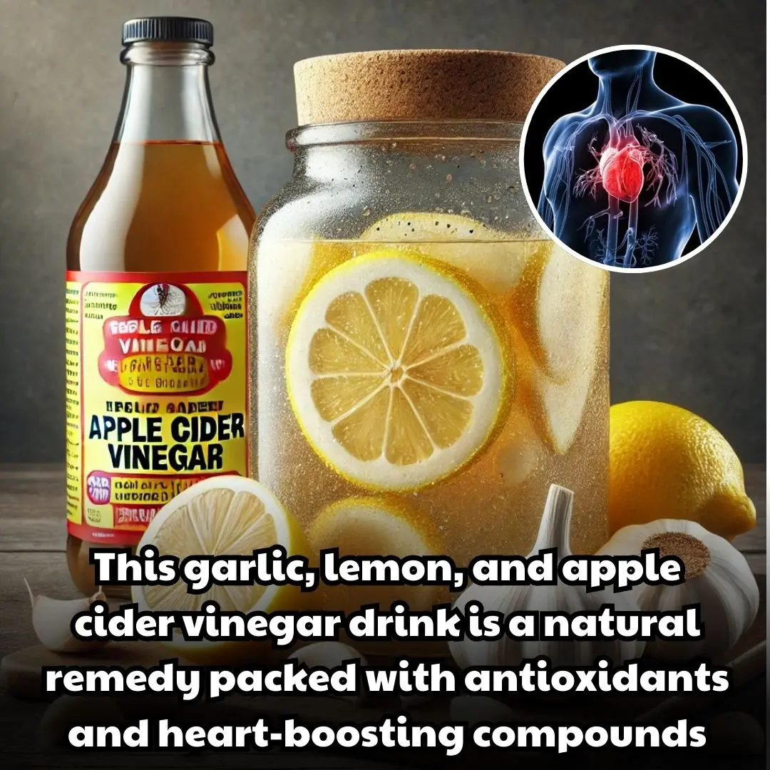 This garlic, lemon, and apple cider vinegar drink is a natural remedy packed with antioxidants and heart-boosting compounds