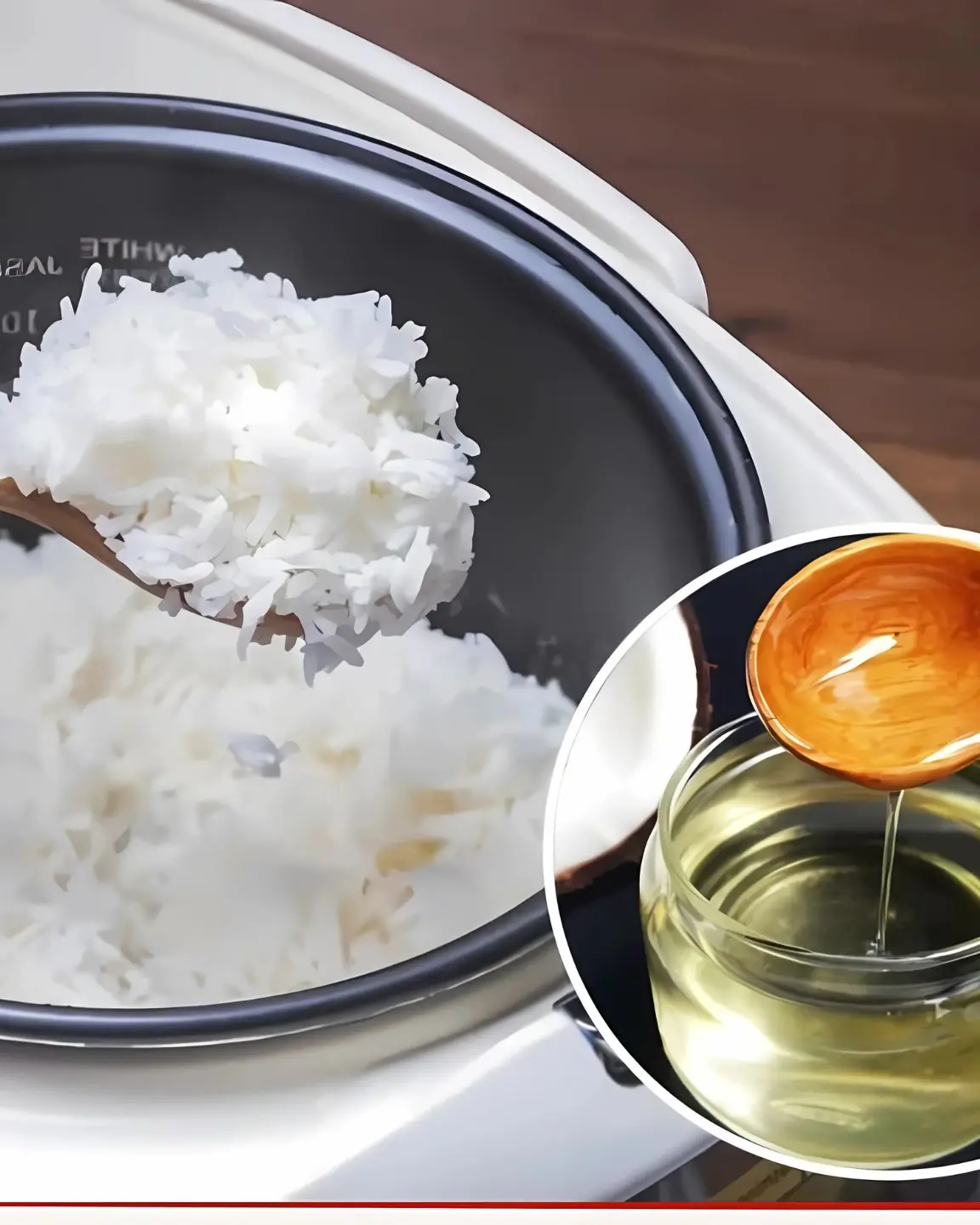 Why should you add 1 teaspoon of coconut oil when cooking rice?