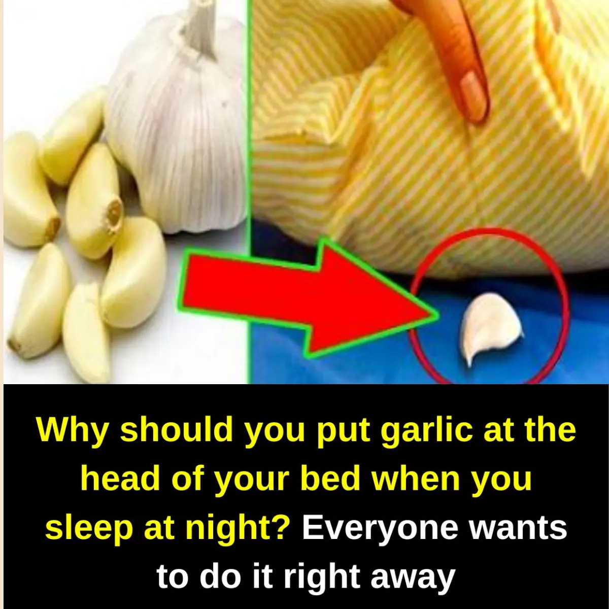 Why should garlic be placed at the head of the bed when sleeping at night?