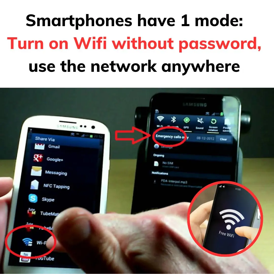 Smartphones have 1 mode: Turn on Wifi without password