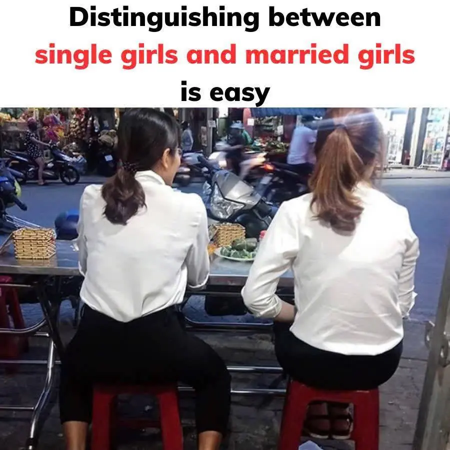Distinguishing between single girls and married girls is easy