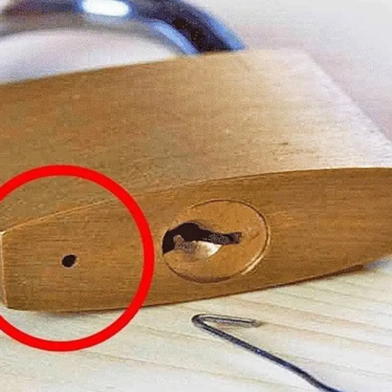 Locks often have an extra small hole