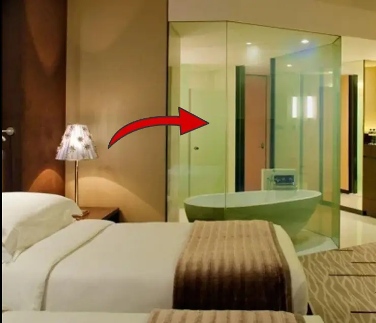 Why do hotel bathrooms have transparent glass doors?