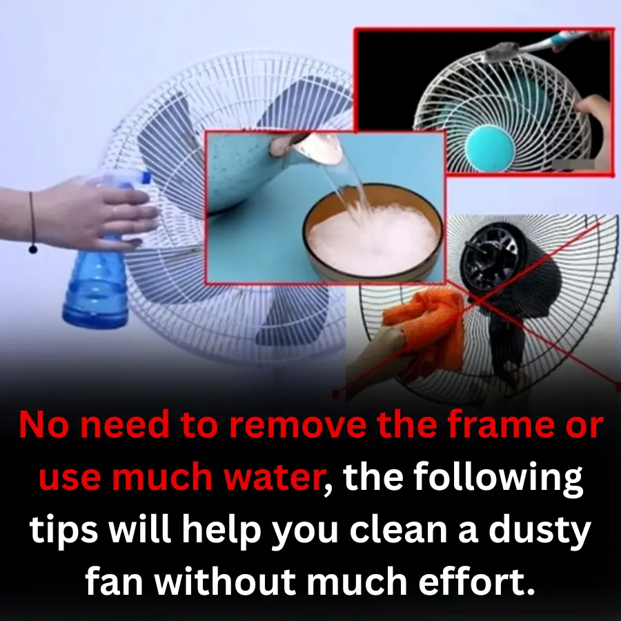 No need to remove the frame or use much water, the following tips will help you clean a dusty fan without much effort.