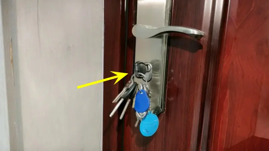 Why should you put the key in the door before going to bed?