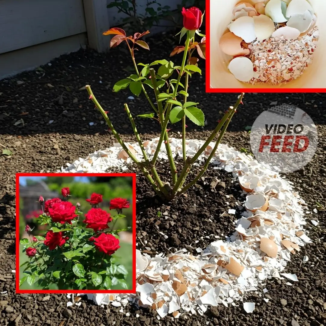 Tried crushed eggshells around my roses and the change is real