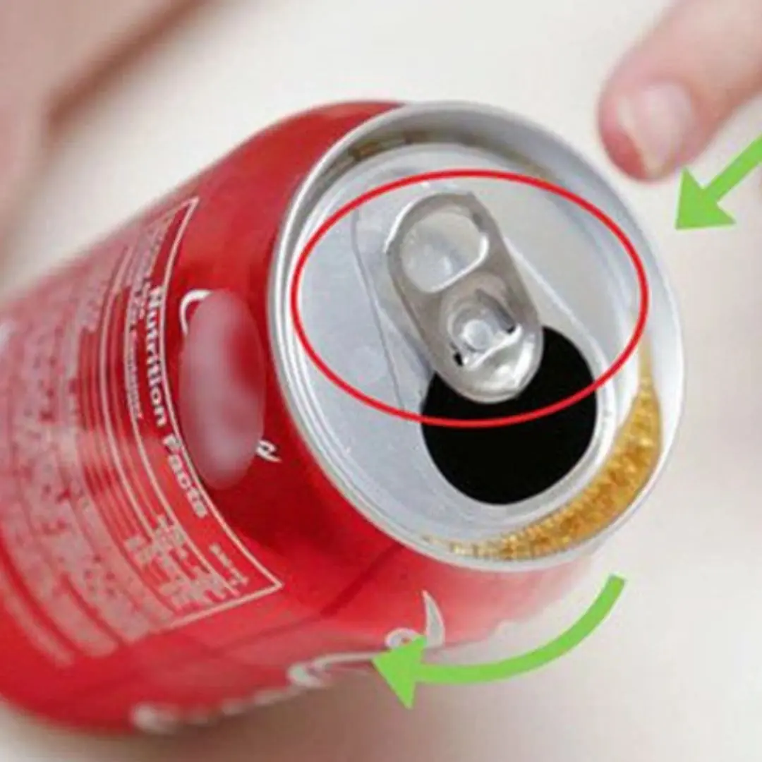The circle on the lid of a soft drink can, 99% of people do not know the function