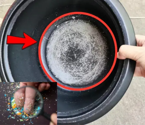If the paint inside a rice cooker or non-stick pan is scratched or peeling