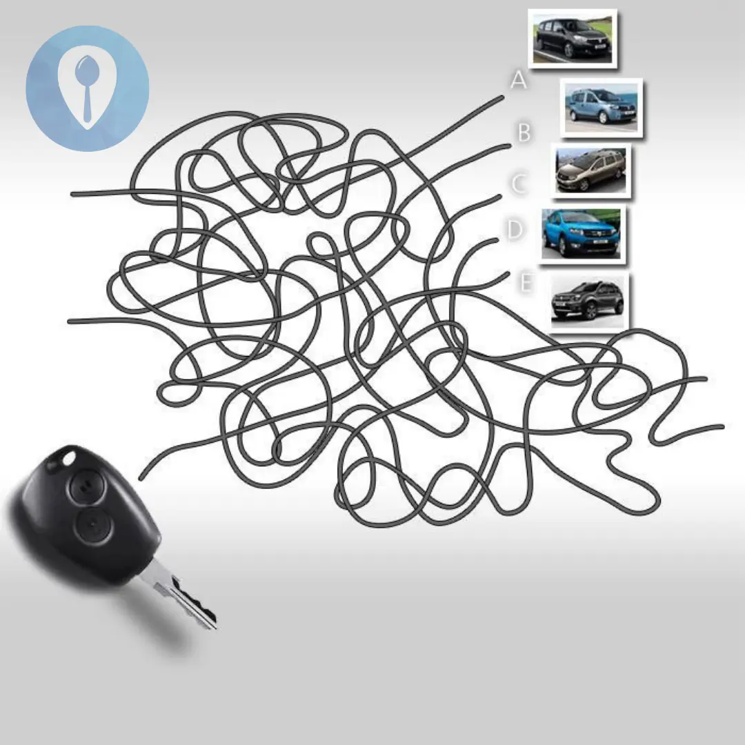 This key only opens one of the five cars — can you guess which one?