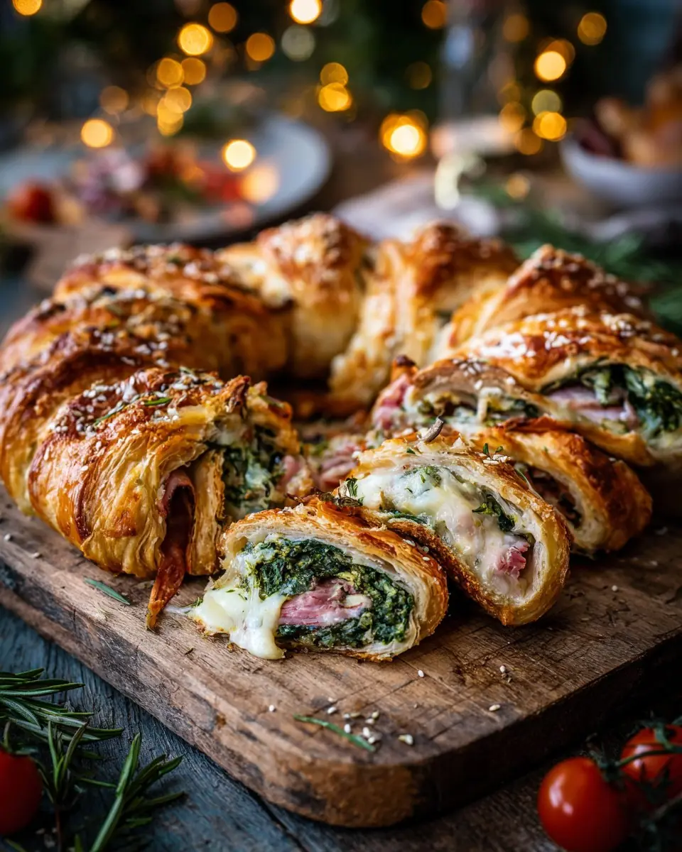 Stuffed Savory Pastry Wreath