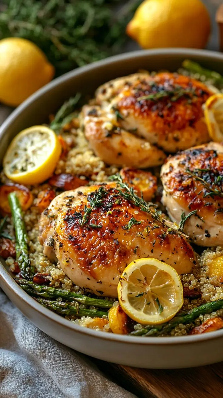 Lemon Garlic Grilled Chicken with Asparagus
