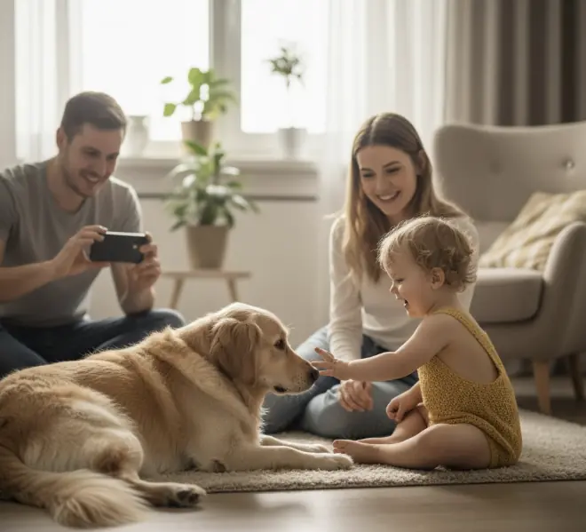14-Month-Old Boy Meets A Dog For The Very First Time