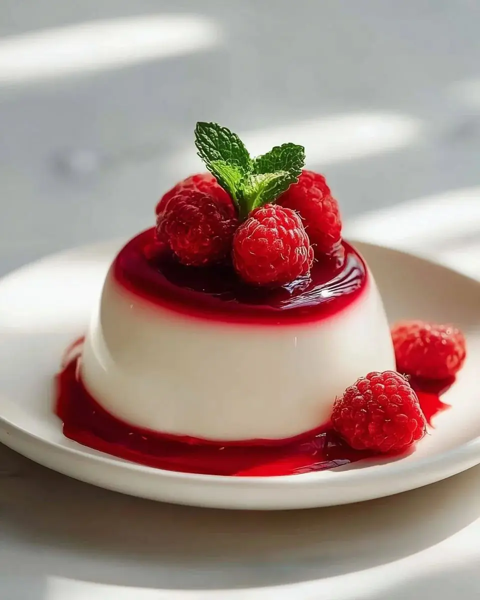 Panna Cotta with Raspberry Sauce