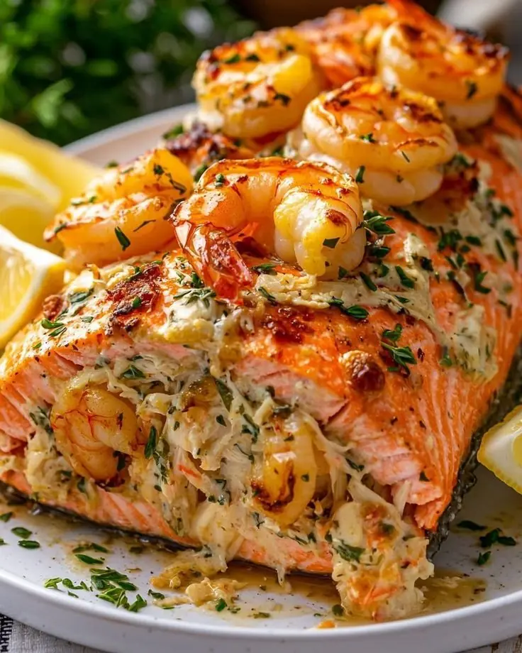 Creamy Shrimp-Stuffed Salmon