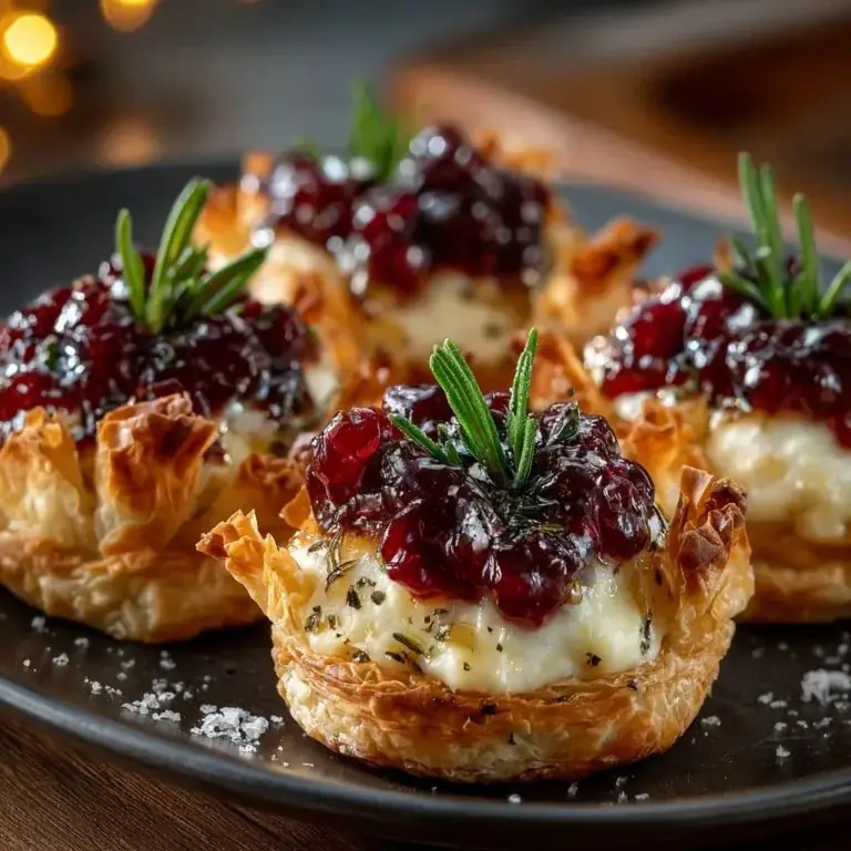 Brie & Cranberry Phyllo Cups with Candied Walnuts