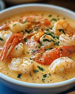 The shrimp and crab seafood soup