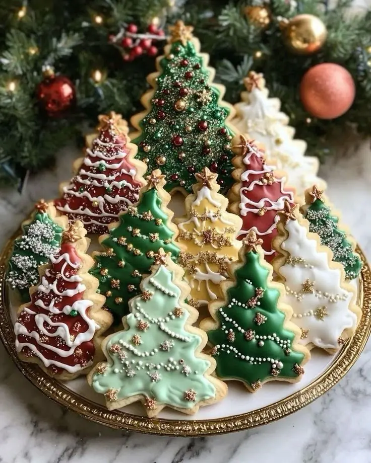 CHRISTMAS TREE SUGAR COOKIES