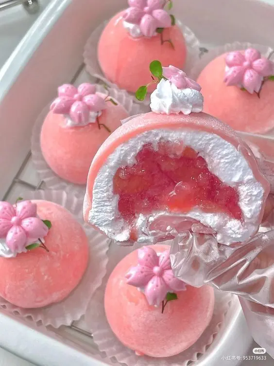 Pink Cream & Jelly Mochi