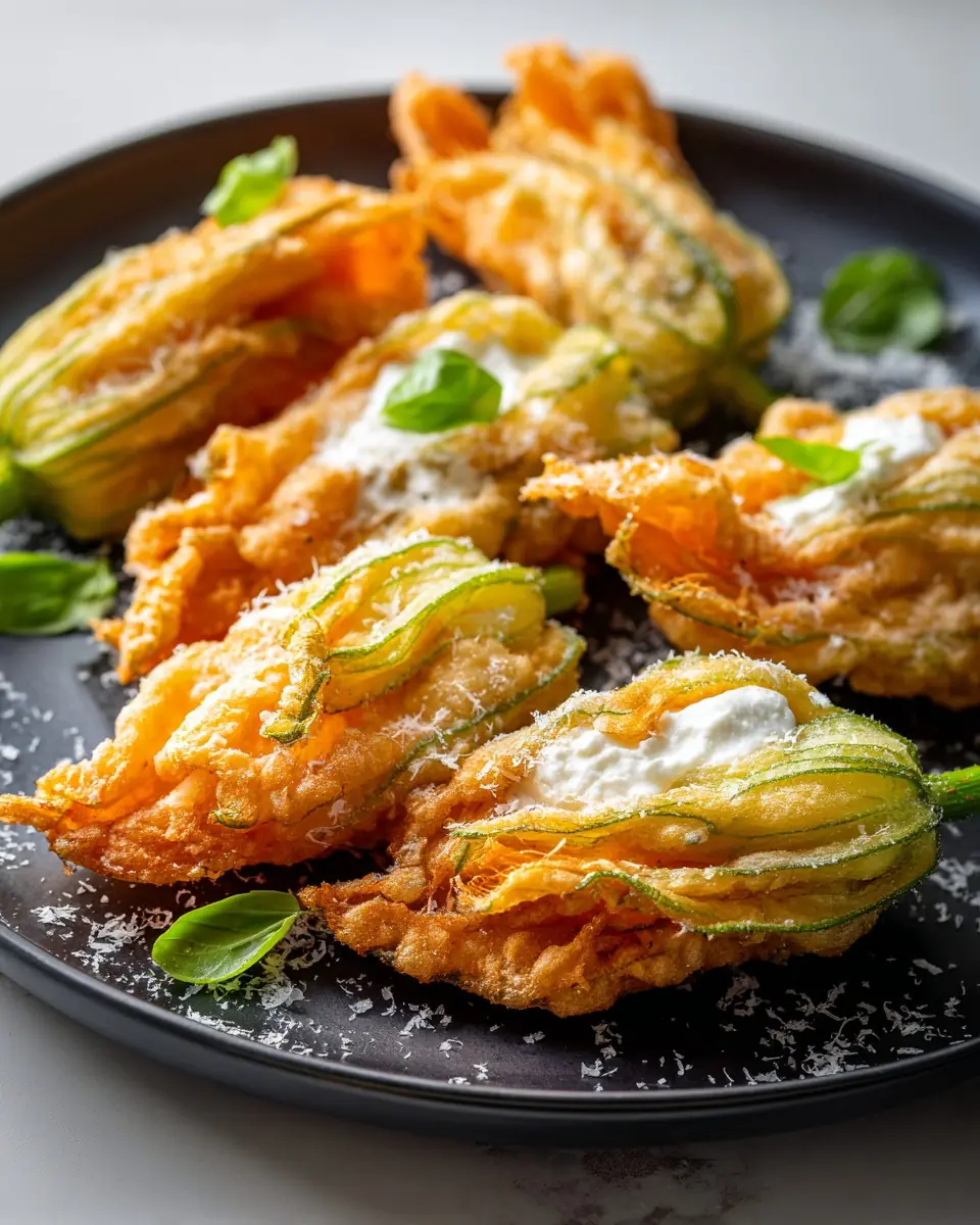 Crispy Burrata Zucchini Blossoms