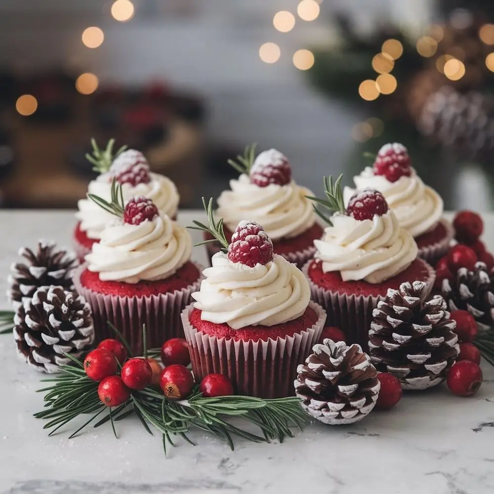 Red Velvet Christmas Cupcakes