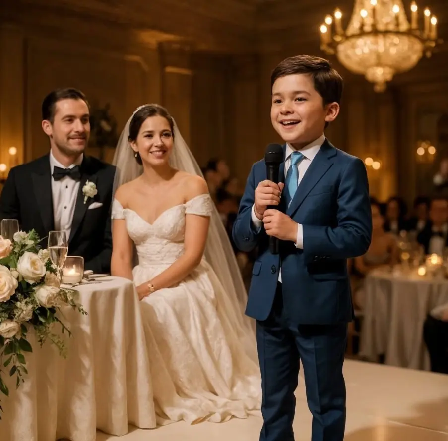 At my brother’s wedding, his wife publicly humiliated me in front of everyone. But before I could respond… my nine-year-old son took the microphone – and what he said changed everything