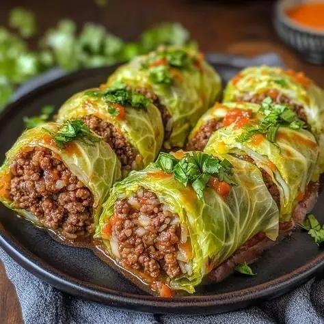 Stuffed Cabbage Rolls (Beef & Rice)
