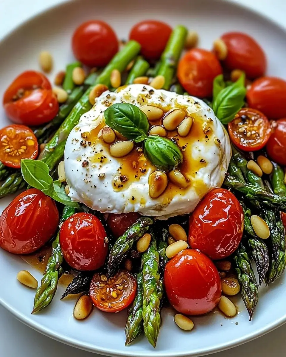Burrata with Asparagus & Cherry Tomatoes