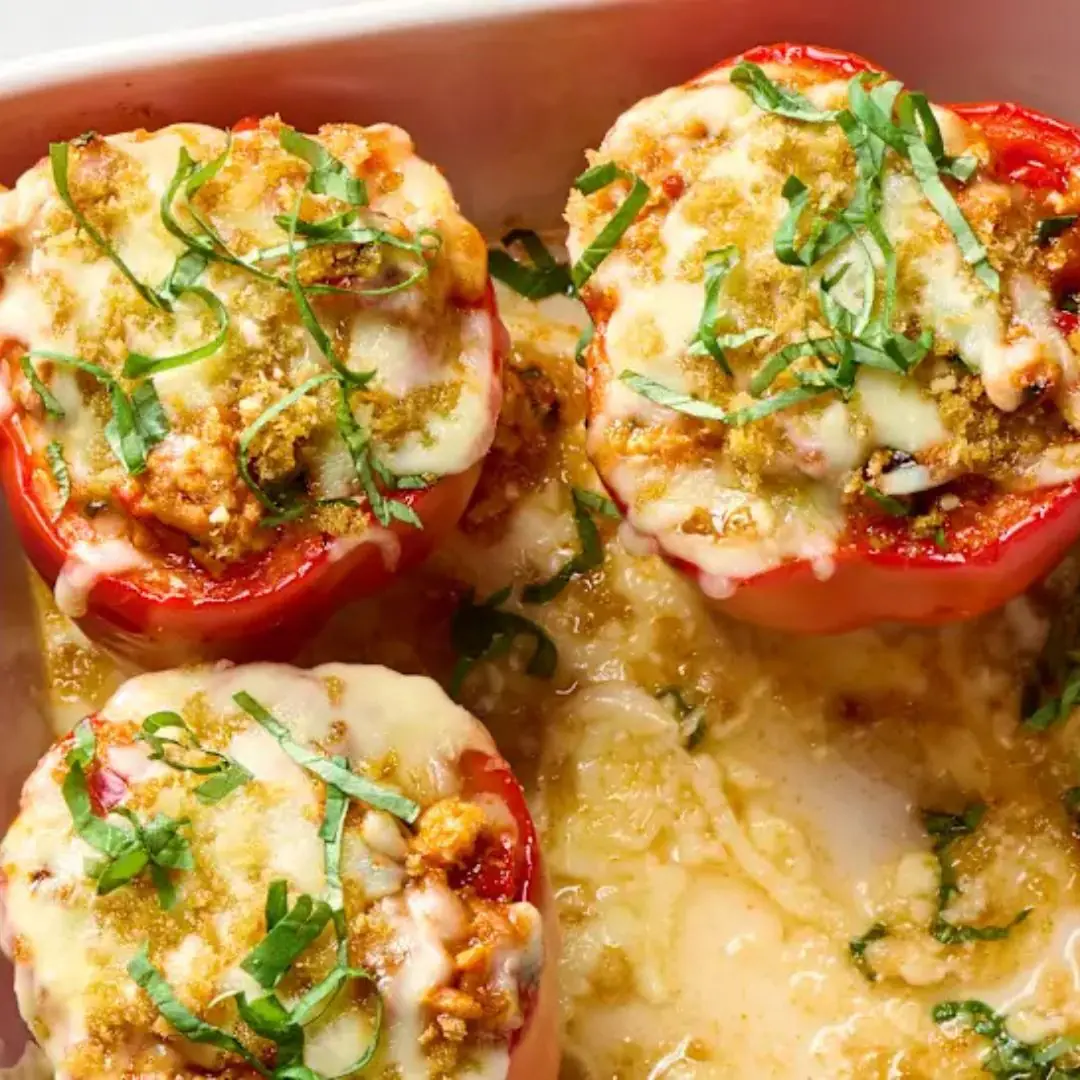 Chicken Parmesan Stuffed Peppers