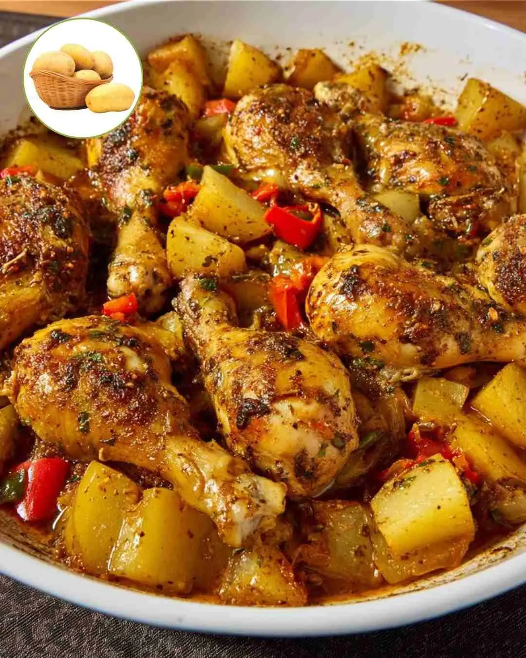 Savory Oven-Roasted Chicken Drumsticks with Rustic Potatoes & Sweet Peppers