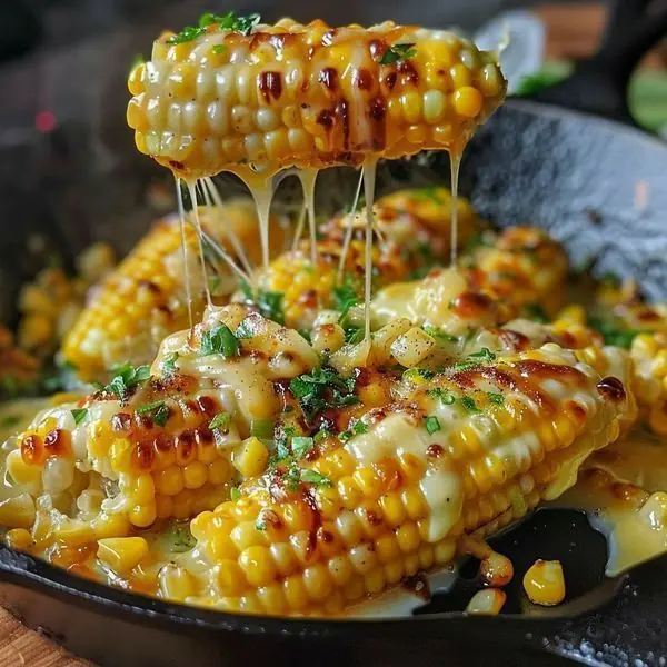 Cheesy Garlic Butter Corn (Skillet Style)