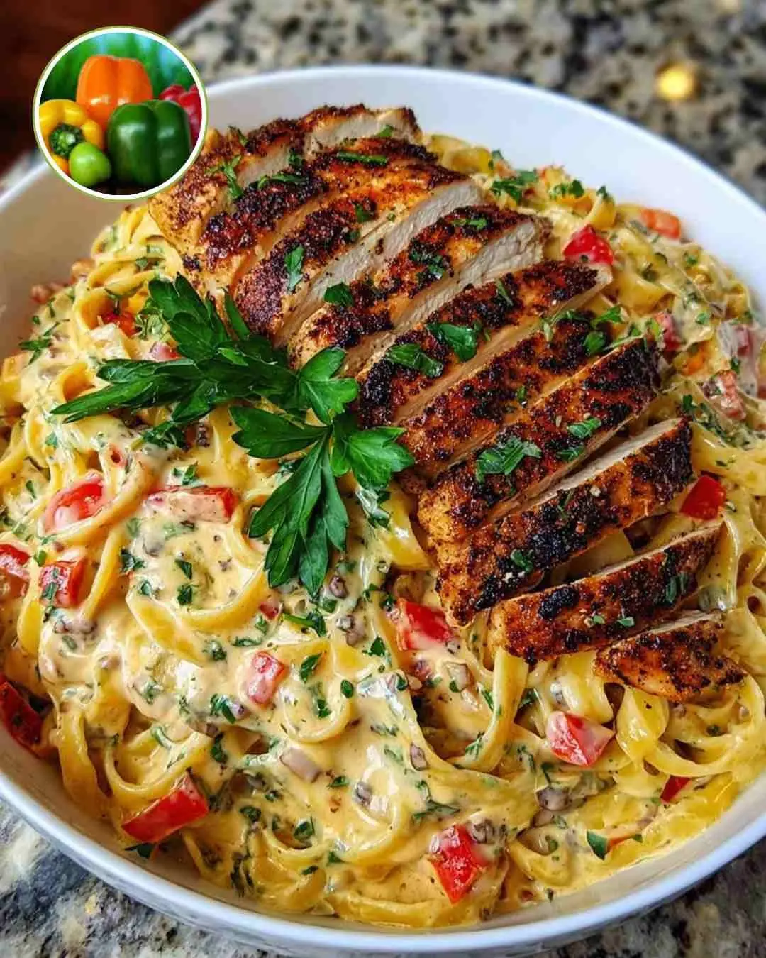 Creamy Cajun Chicken Alfredo Pasta with a Kick