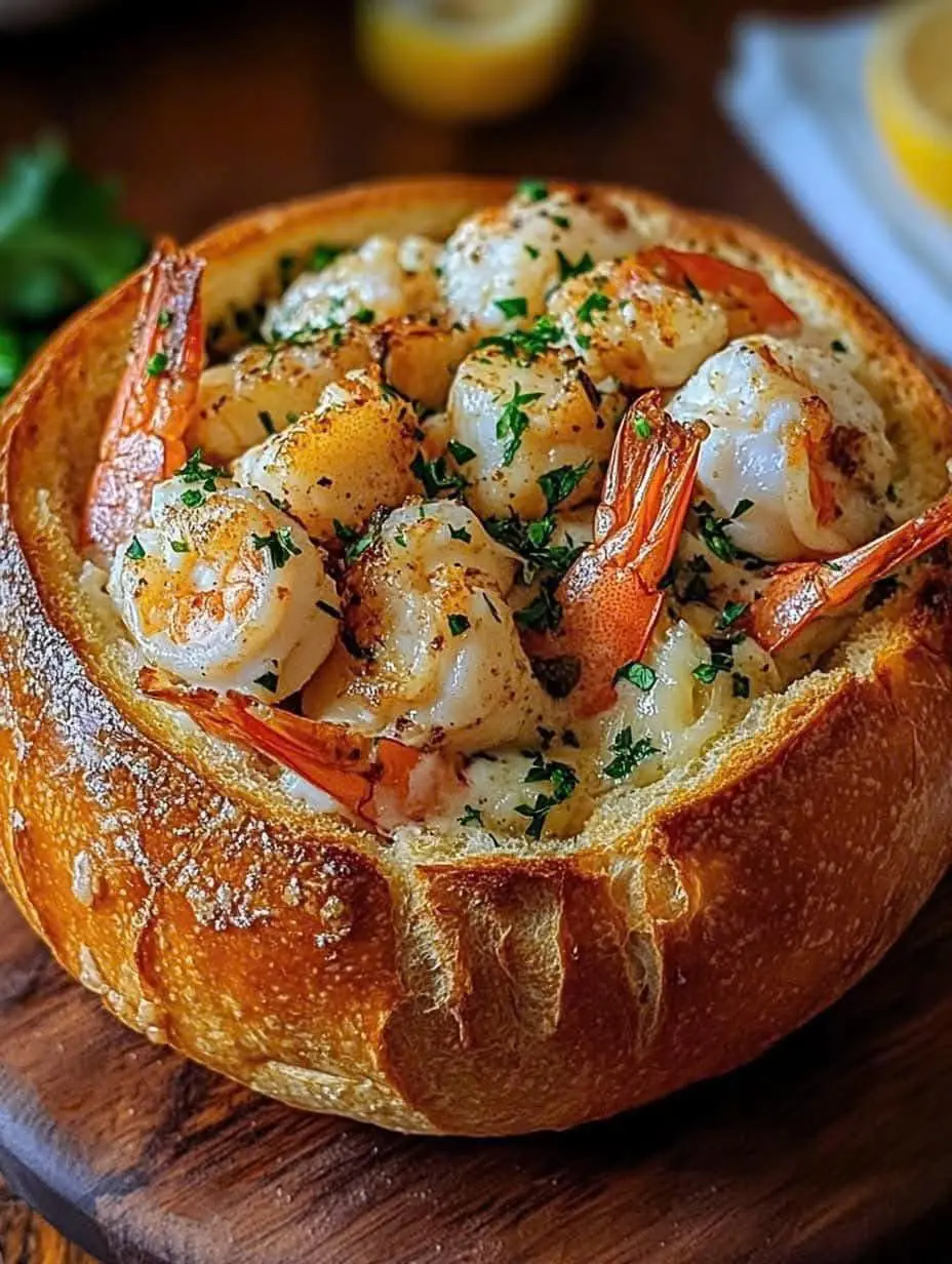 Stuffed Seafood Bread Bowl