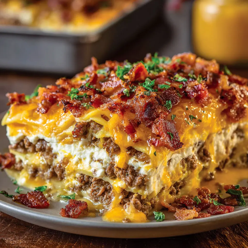 Bacon Cheeseburger Pan Lasagna